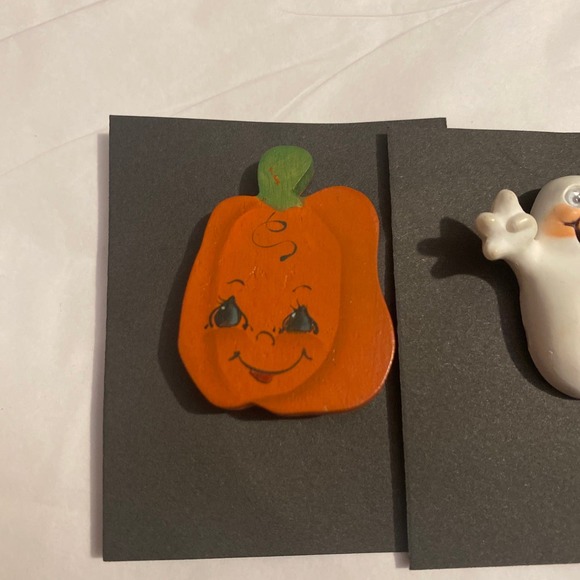 5x Vintage Brooch Pin Halloween Pumpkin Witch Ghost Pull‎ String Boo Hallmark - Picture 3 of 10